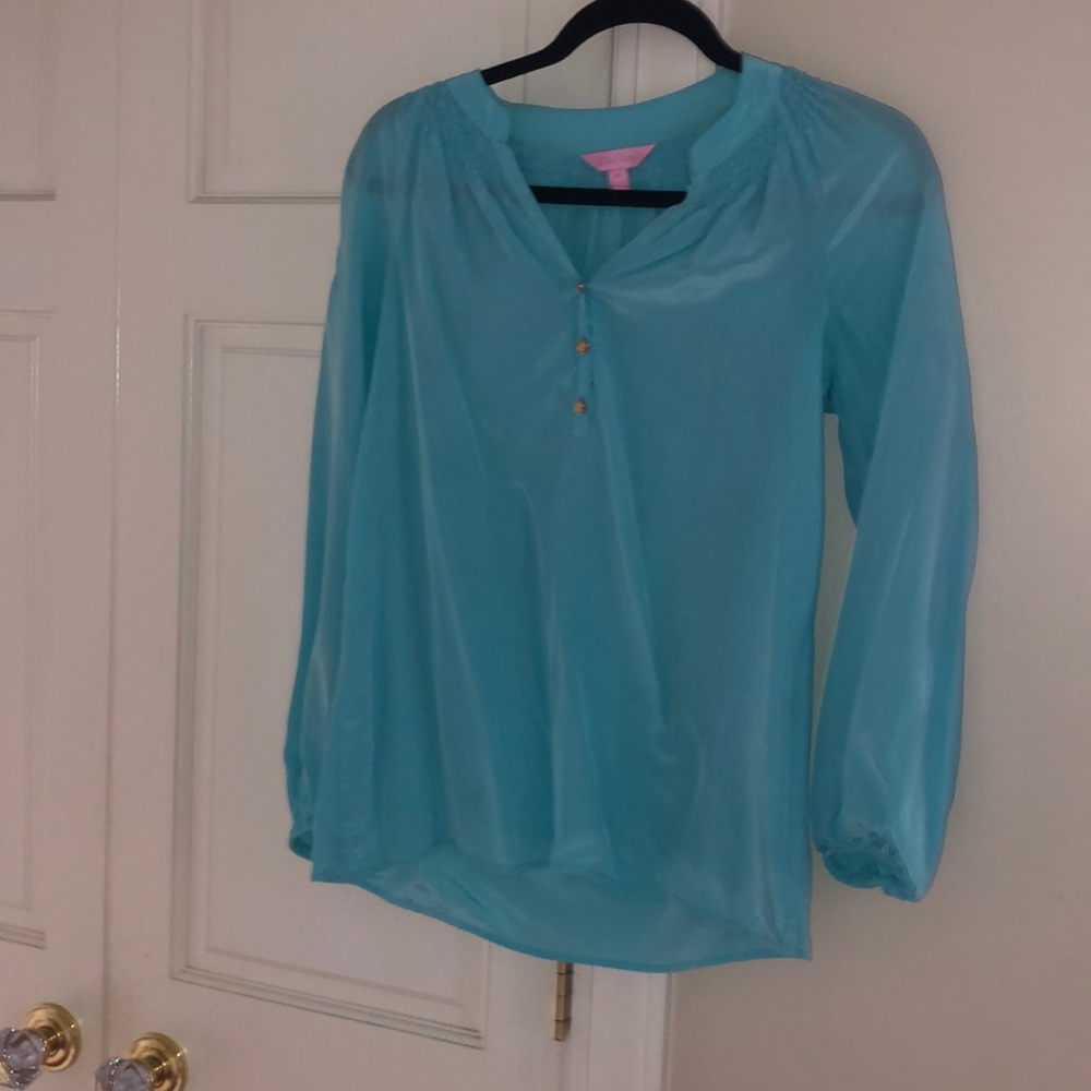 LILLY Pulitzer silk long sleeve blouse XS